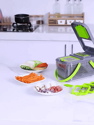 Zafran Pro 12-in-1 Precision Vegetable Chopper™ – Premium Multi-Blade Kitchen Prep System