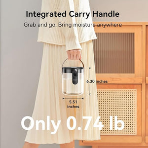 Dual-Spray Portable Humidifier with Warm Light – Nano Mist Air Moisturizer