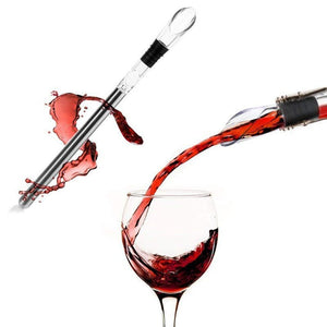 Stainless Steel Wine Chiller Stick with Pourer – 2-in-1 Wine Cooling Rod