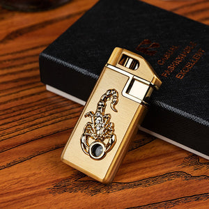 Creative Scorpion Chip Gas Lighter – Zinc Alloy Metal Design