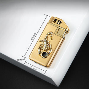 Creative Scorpion Chip Gas Lighter – Zinc Alloy Metal Design