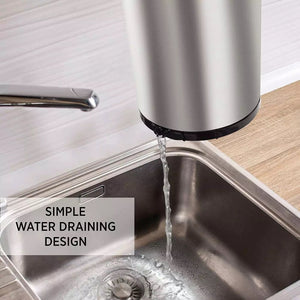 Stainless Steel Rotating Utensil Holder with Drain – Kitchen Storage Bucket